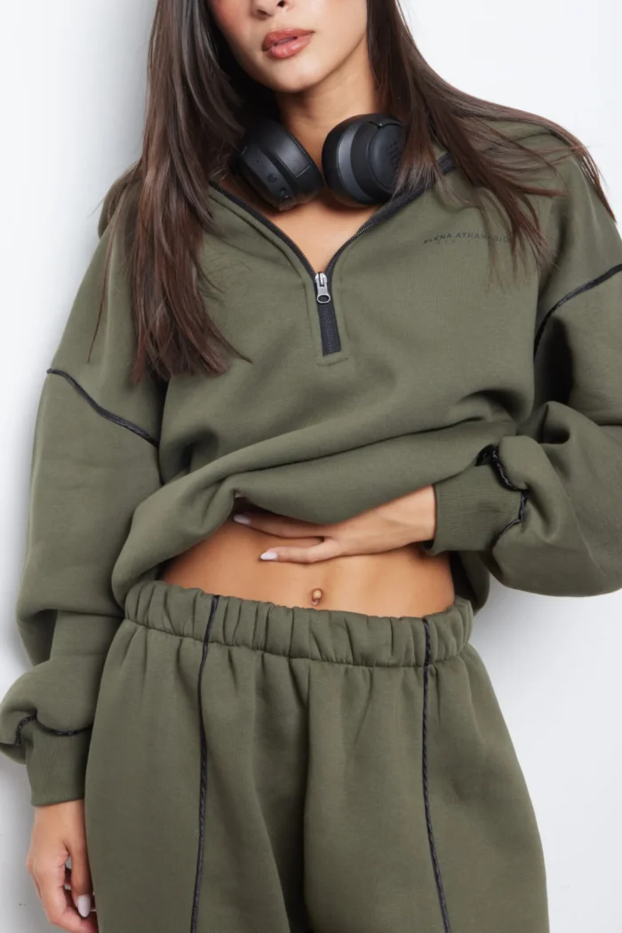 Essential Hoodie Apparel Χακι - Image 3