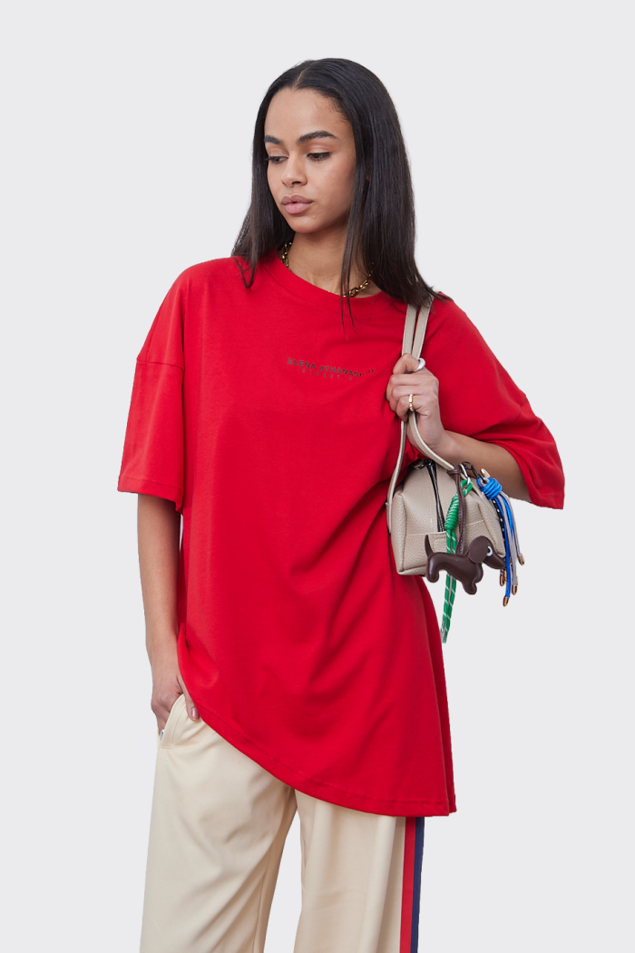 Essential t-shirt Ασύμετρο Κοκκινο - Image 2