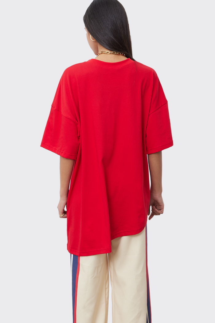 Essential t-shirt Ασύμετρο Κοκκινο - Image 3