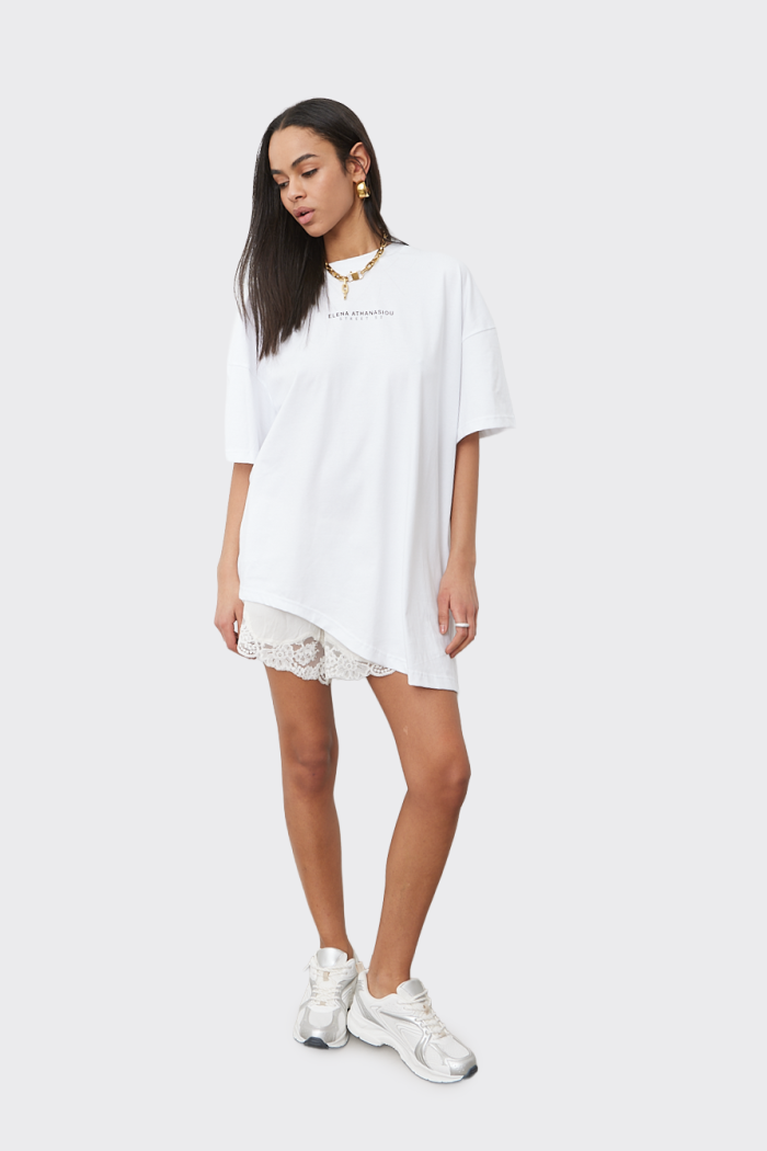 Essential t-shirt Ασύμετρο Λευκό - Image 4