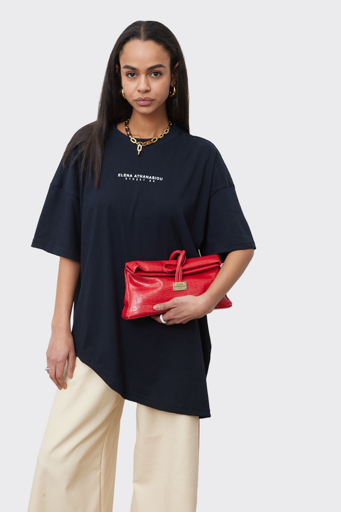 Essential t-shirt Ασύμετρο Navy - Image 3