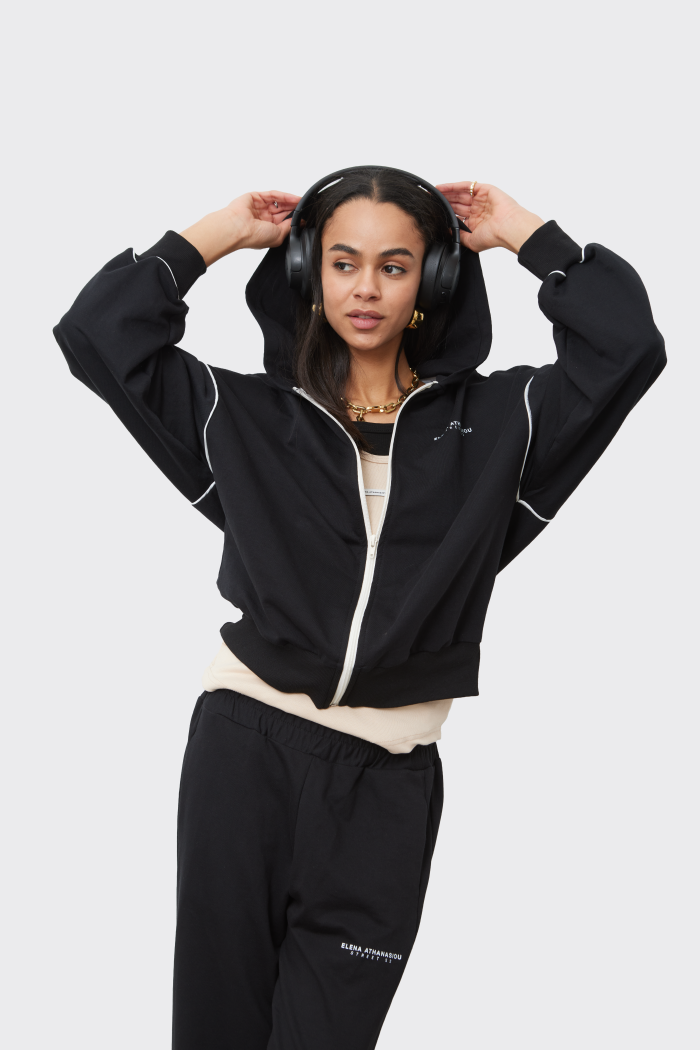 Essential Ζακέτα Με Κουκούλα Μαυρη - Image 2