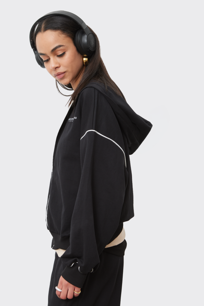 Essential Ζακέτα Με Κουκούλα Μαυρη - Image 4