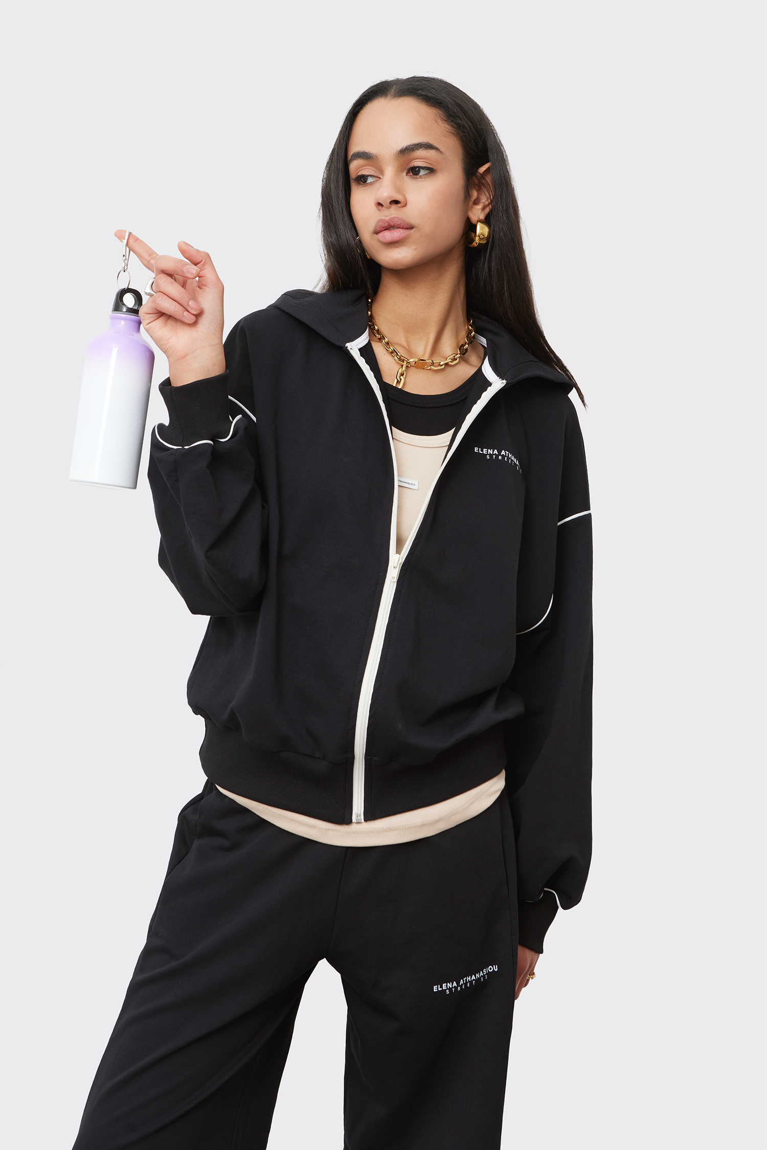 small dte 48 Essential Ζακέτα Με Κουκούλα Μαυρη - Image 1