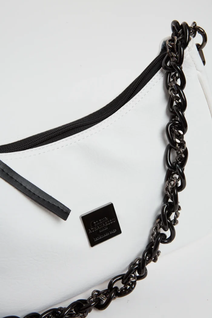 Retro Chain Baguette Bag Λευκό - Image 4