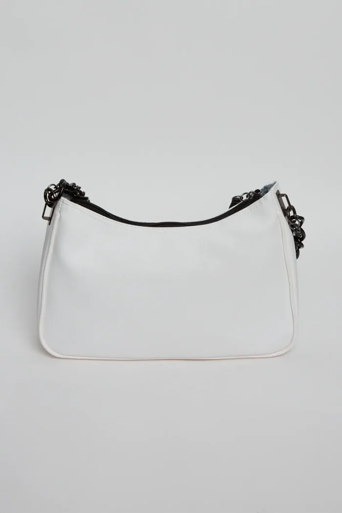 Retro Chain Baguette Bag Λευκό - Image 5